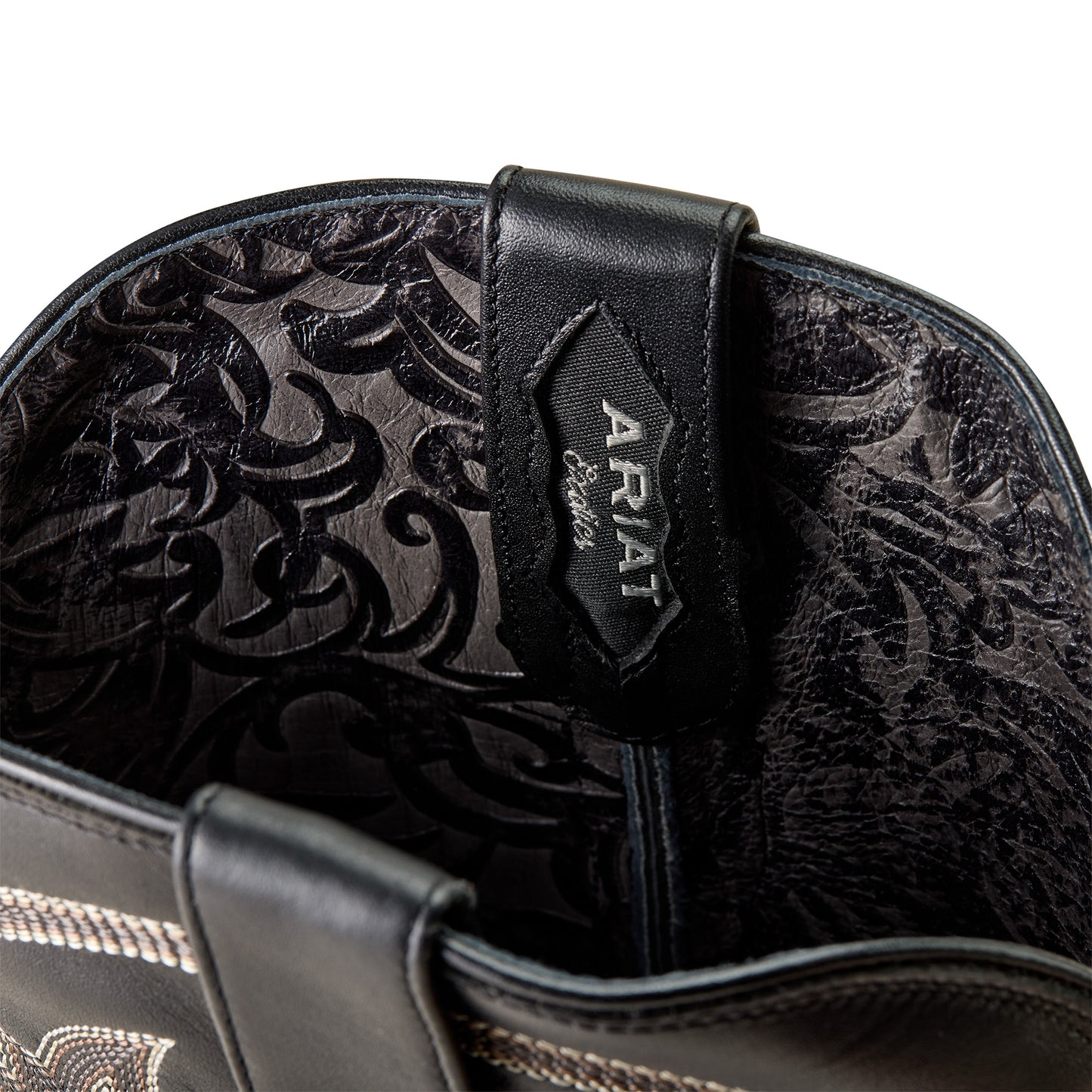 Ariat Matte Black Caiman Belly Classic Callen Wide Square Toe Western Boot