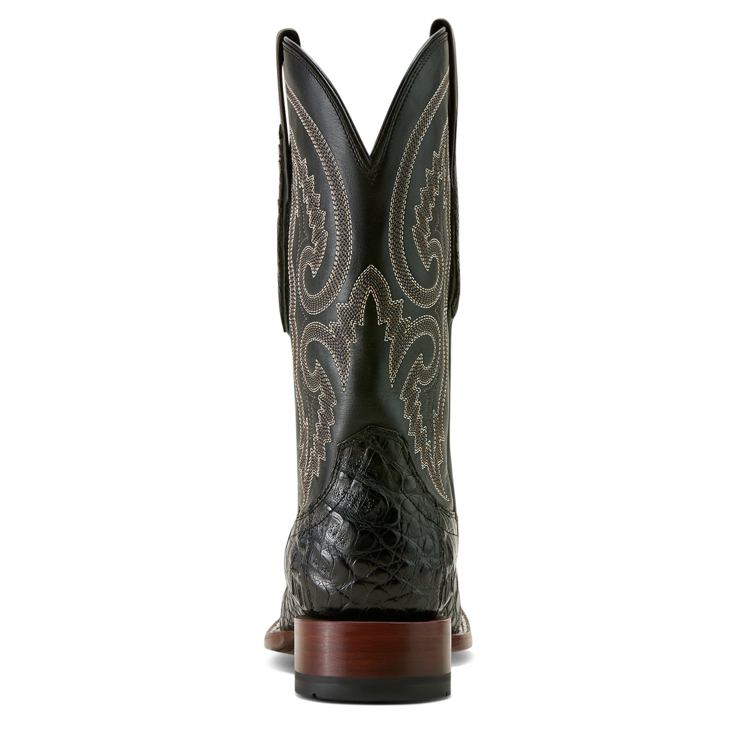 Ariat Matte Black Caiman Belly Classic Callen Wide Square Toe Western Boot