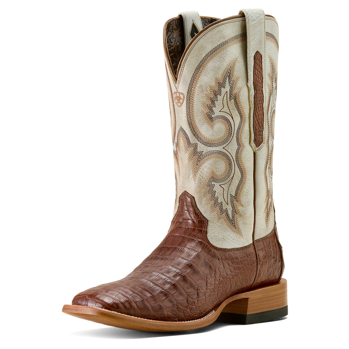 Ariat Whiskey Caiman Belly Classic Callen Wide Square Toe Western Boot