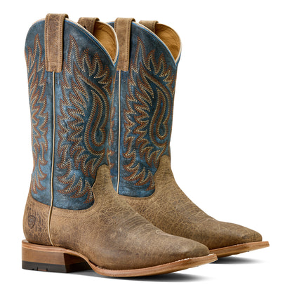 Ariat Earth Brown Bison Gold Point Wide Square Toe Cowboy Boot