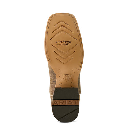 Ariat Earth Brown Bison Gold Point Wide Square Toe Cowboy Boot