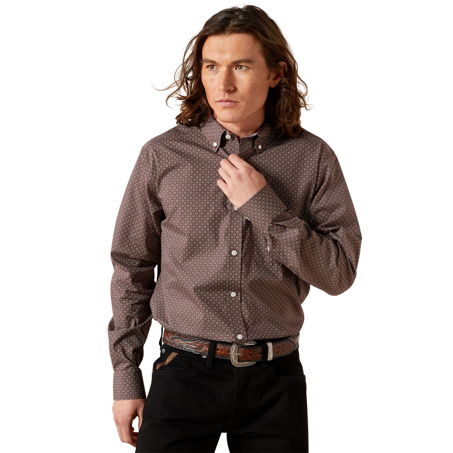 Ariat Wrinkle Free Brown Arthur Classic Fit Shirt