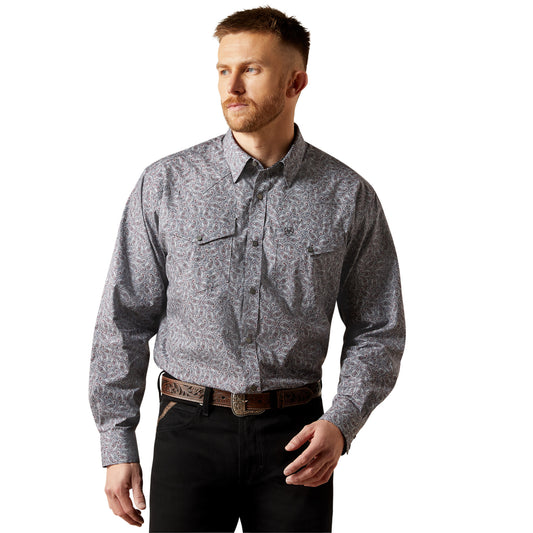 Ariat Wrinkle Free Josiah Grey Classic Fit Shirt