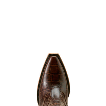 Ariat Luxe Espresso Croc Print Jade X Toe Western Boot