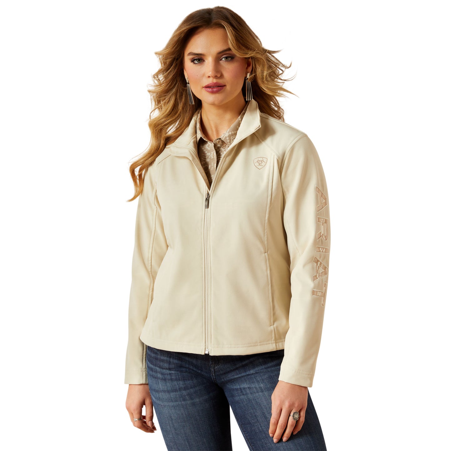 Ariat Oyster Grey Dune Logo Softshell Jacket