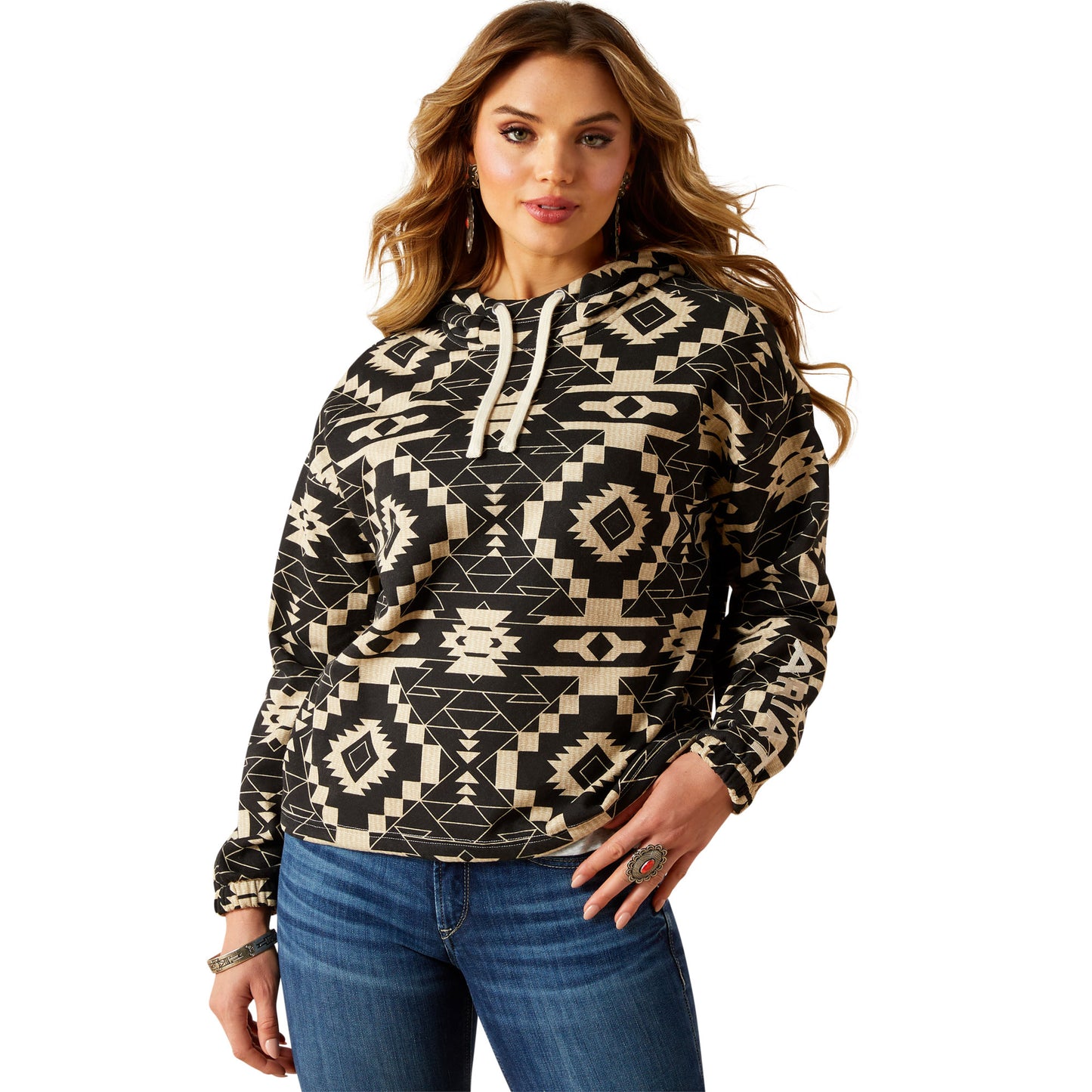 Ariat Ladies Black Southwest Print Essential Hoodie