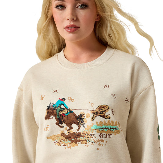 Ariat Riata Light Oatmeal Heather Sweatshirt
