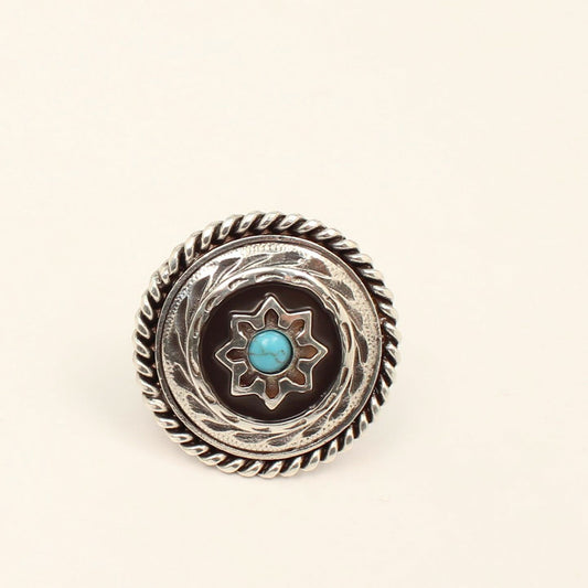 FLOWER TURQUOISE STONE DOUBLE S SCARF SLIDE