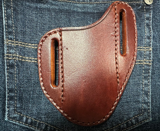 LEATHER SMILE PANCAKE KNIFE SHEATH