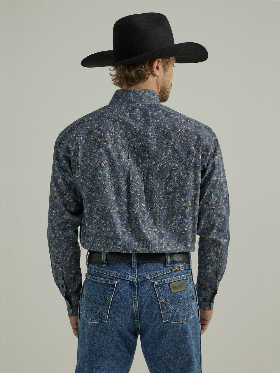 WRANGLER GEORGE STRAIT BLUE PAISLY MENS SHIRT