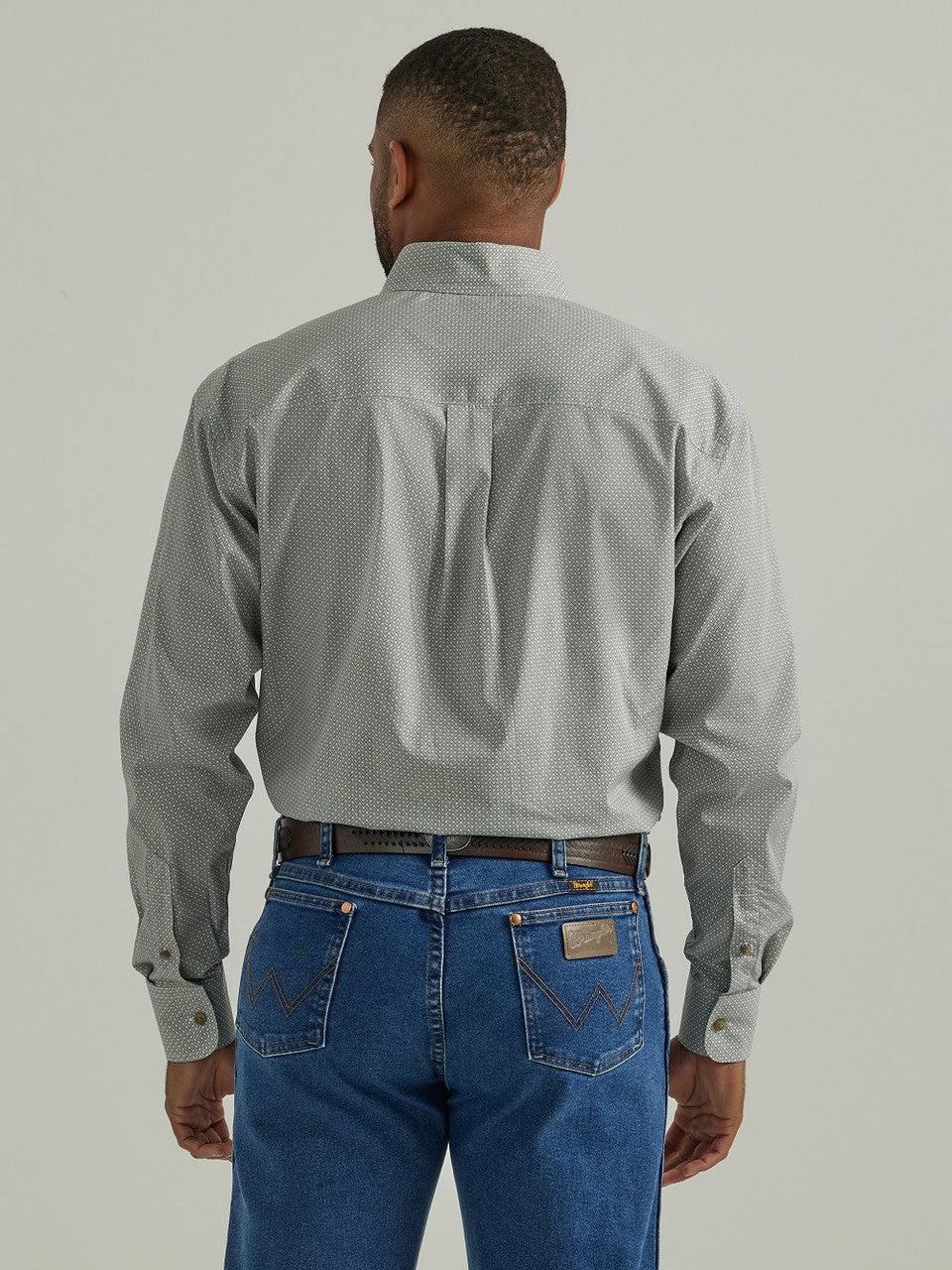 WRANGLER GEORGE STRAIT CREAM PRINT MENS SHIRT