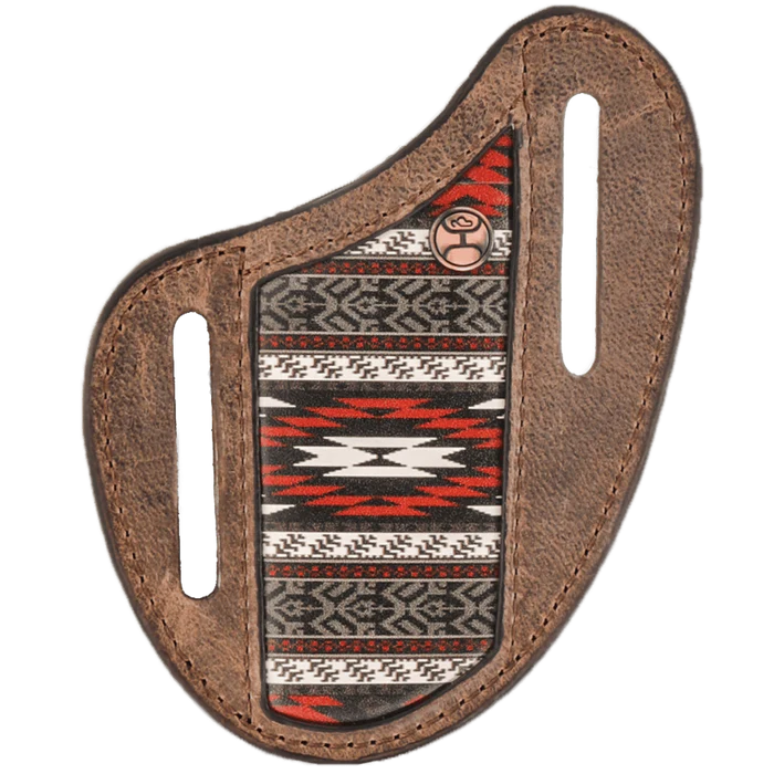 HOOEY "NOMAD" PANCAKE KNIFE SHEATH BROWN/AZTEC SKU: HKS007-BRAZ