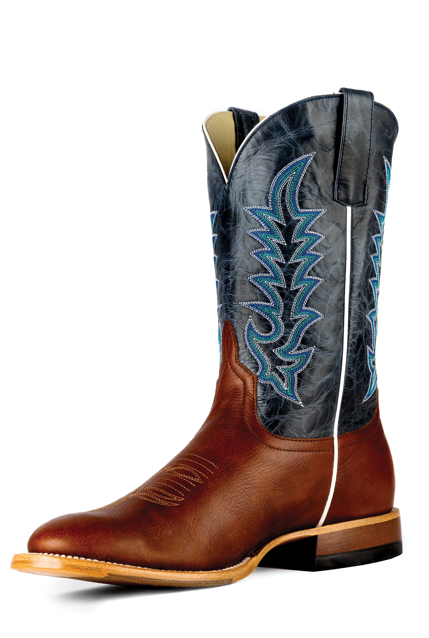 HORSE POWER COGNAC BELTON ROUND TOE BOOT