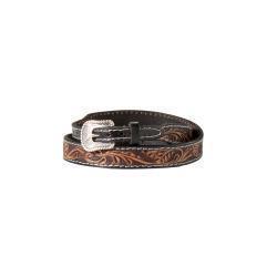 Brown & Black Floral Tooled Hatband
