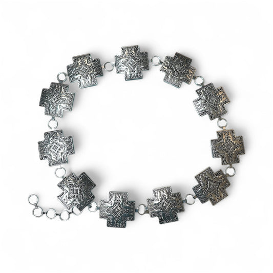 Silver Cross Chain Belt