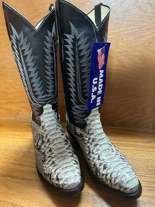 COWTOWN BOOT NATURAL BLACK & WHITE SNAKE BOOT