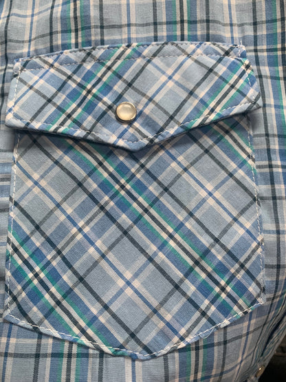 WRANGLER MEN'S WASH N WEAR SHORT SLEEVE BUTTON UP