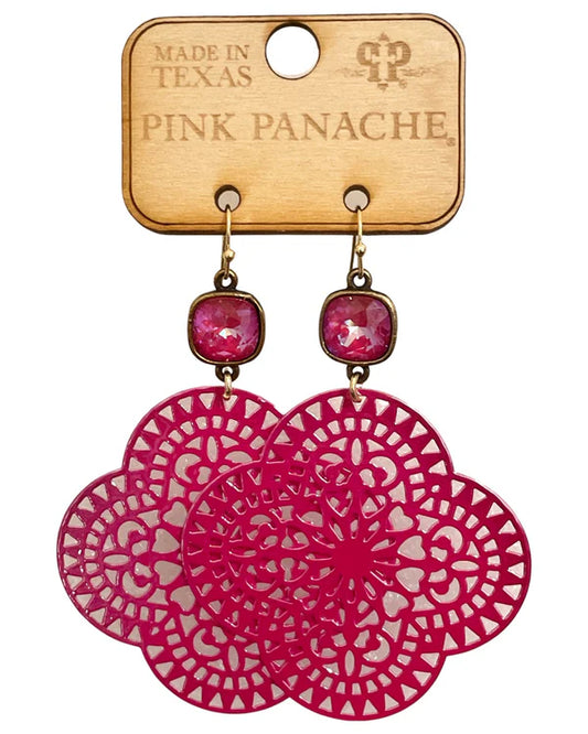 PINK PANACHE FUCHSIA CLOVER EARRINGS