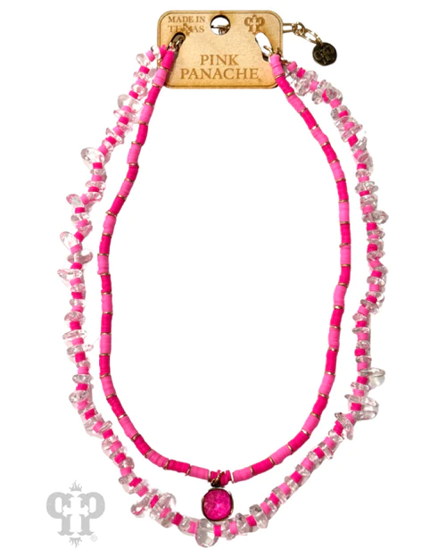 PINK PANACHE HOT PINK BEAD NECKLACE