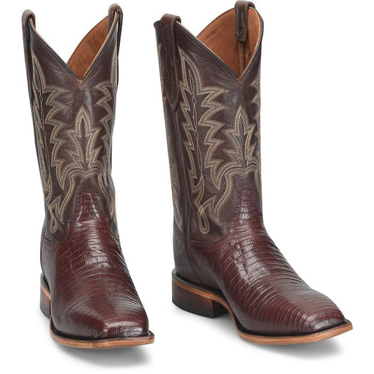 Justin George Strait Reposado 12" Chocolate Lizard Cowboy