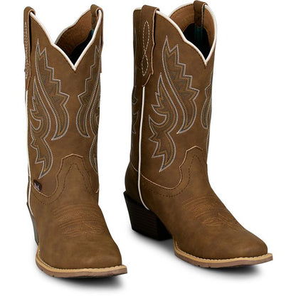 Justin Dezi Brown Cowhide Cowgirl Boot