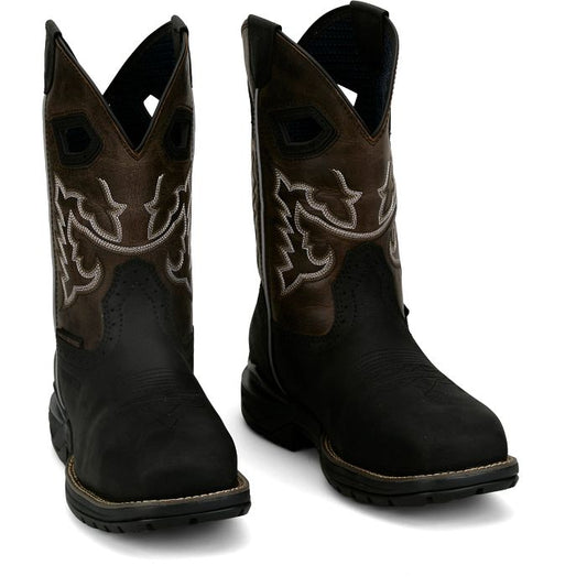 Justin Chase Black 11" Waterproof Nano Comp Toe