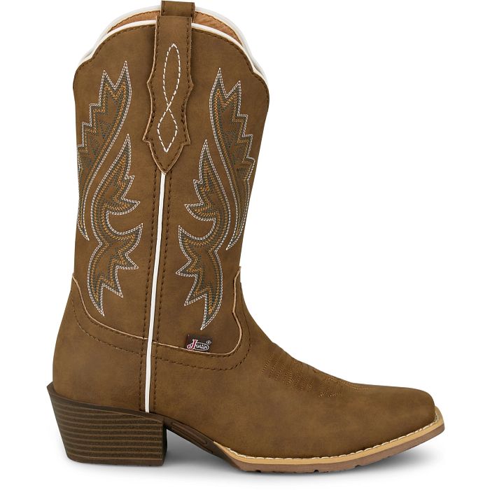 Justin Dezi Brown Cowhide Cowgirl Boot
