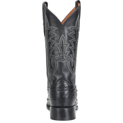 Justin George Strait Rancher 12" Obsidian Black Ostrich Cowboy