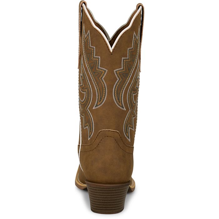 Justin Dezi Brown Cowhide Cowgirl Boot