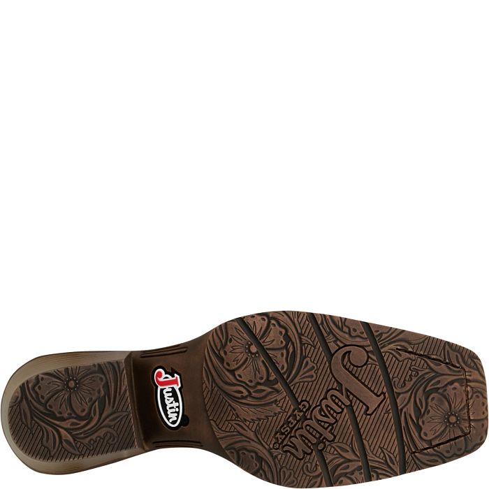 Justin Dezi Brown Cowhide Cowgirl Boot