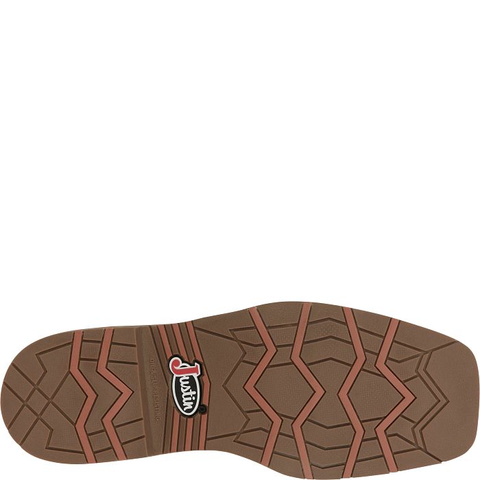 JUSTIN BOLT PEANUT TAN BLUE WATER BUFFALO COMP TOE WORK BOOT
