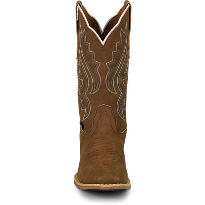 Justin Dezi Brown Cowhide Cowgirl Boot