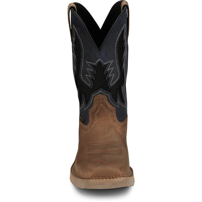 JUSTIN BOLT PEANUT TAN BLUE WATER BUFFALO COMP TOE WORK BOOT