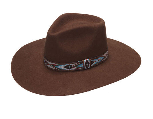 LADIES PINCH FRONT BROWN HAT