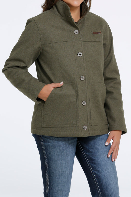 CINCH OLIVE WOLLY COAT