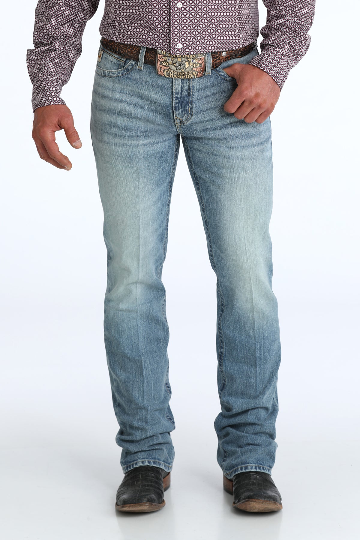 Cinch Men's Ian Slim Medium Stonewash Jeans