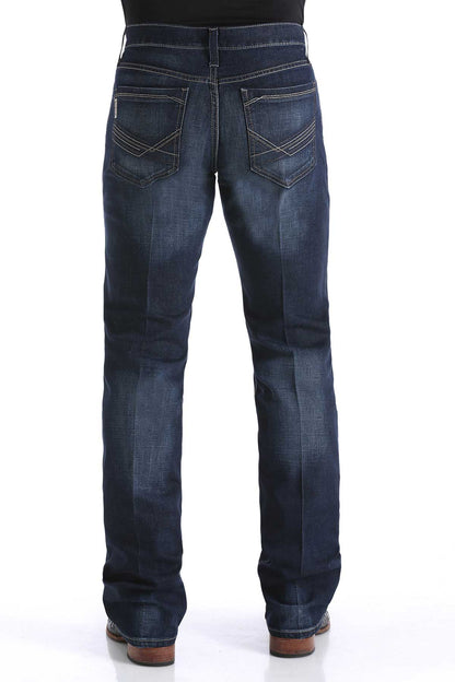 CINCH IAN DARK STONEWASH MID RISE SLIM FIT BOOT CUT JEAN