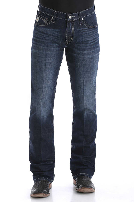 CINCH IAN DARK STONEWASH MID RISE SLIM FIT BOOT CUT JEAN