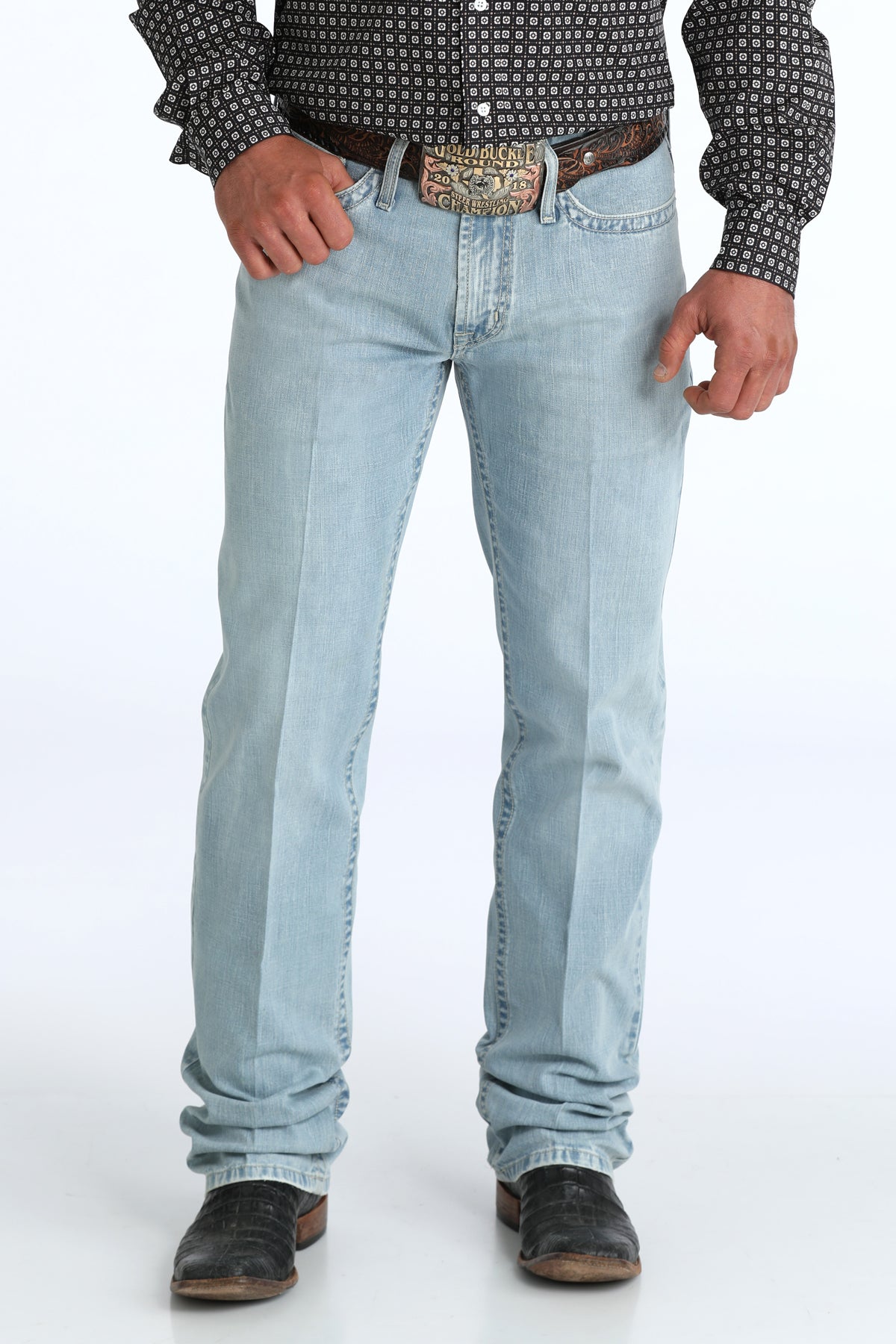 Cinch White Label Light Stone Wash Straight Leg Jeans