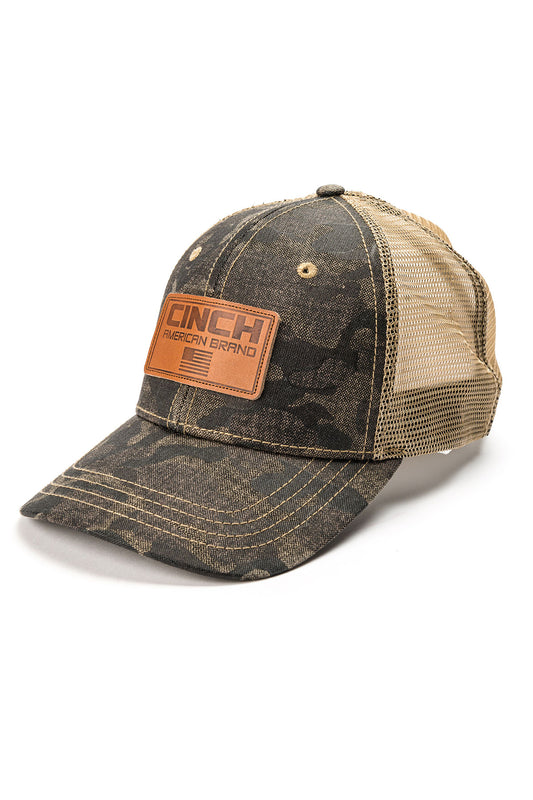 CINCH CAMO LEATHER PATCH CAP