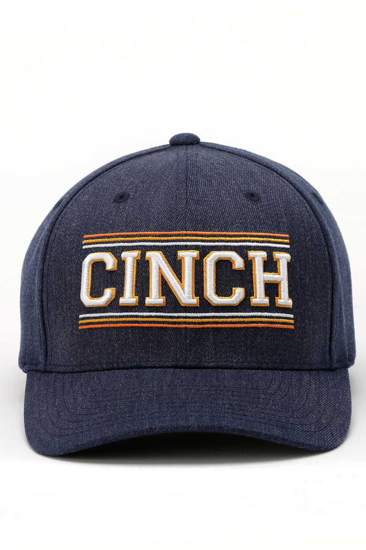 CINCH NAVY DENIM ORANGE LOGO CAP