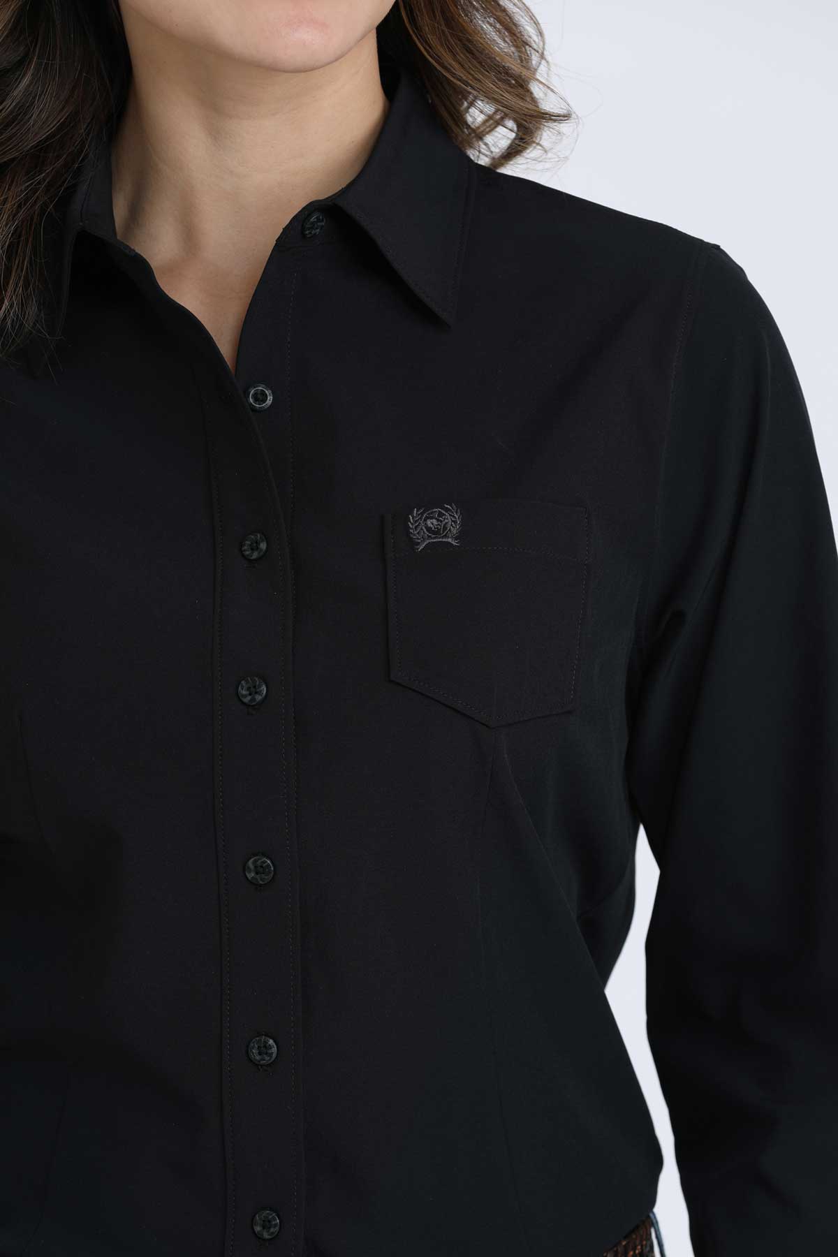 Cinch Ladies Black Arenaflex Long Sleeve Shirt