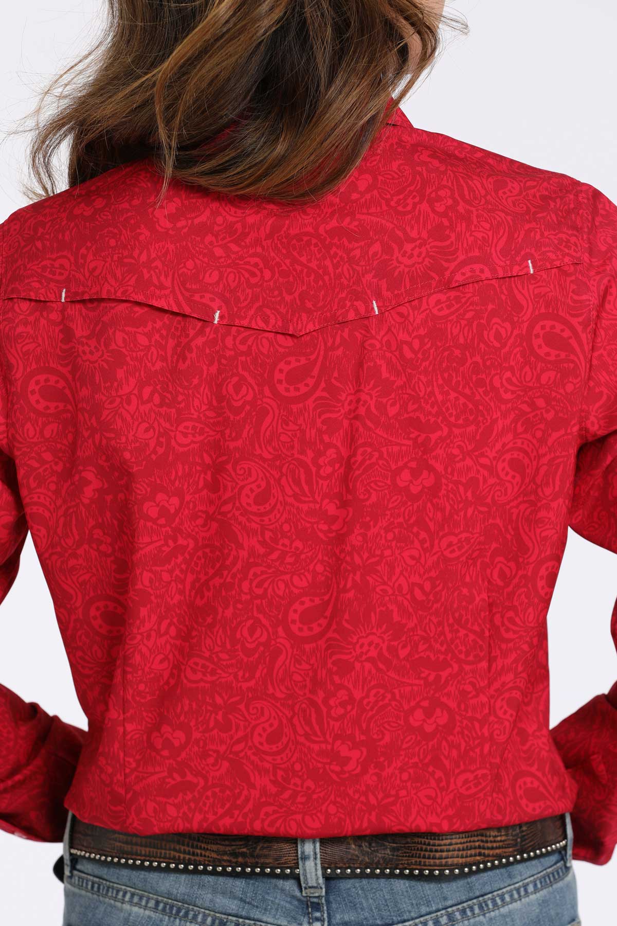 Cinch Pink Arenaflex Paisley Long Sleeve Shirt