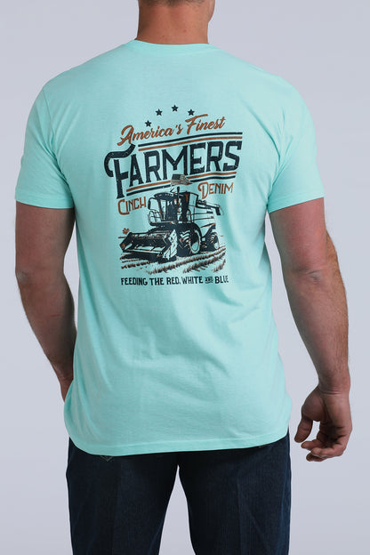 Cinch America's Finest Farmers Aqua T-Shirt