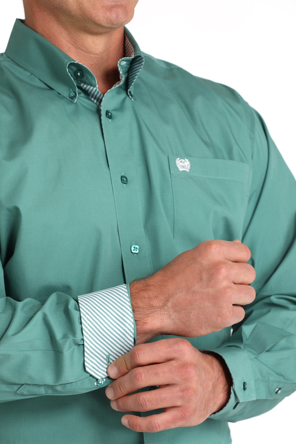 CINCH GREEN SOLID LONG SLEEVE SHIRT