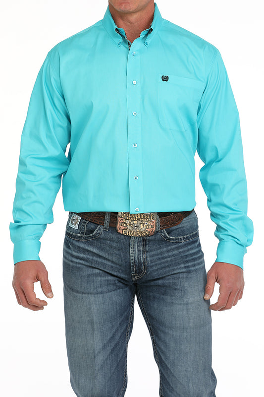 Cinch Solid Turquoise Button-Down Western Shirt