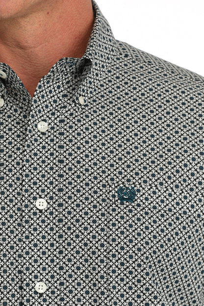 Cinch Cream Geometric Print Button-Down Western Shirt