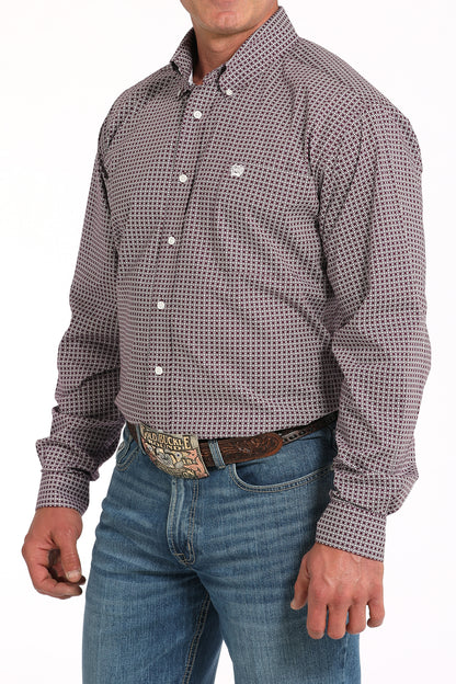 CINCH PURPLE GEO PRINT LONG SLEEVE SHIRT