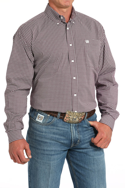 CINCH PURPLE GEO PRINT LONG SLEEVE SHIRT