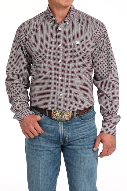 CINCH PURPLE GEO PRINT LONG SLEEVE SHIRT
